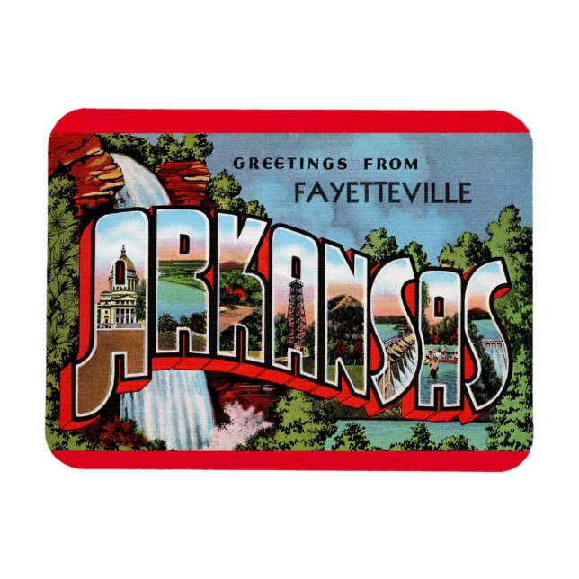 Fayetteville Arkansas Vintage Travel  Magnet (Horizontal)