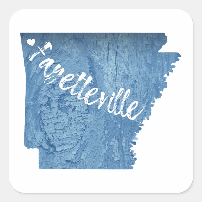 Fayetteville Arkansas Wood Grain Square Sticker (Front)