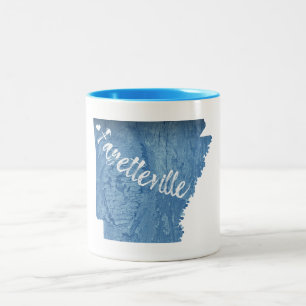 Fayetteville Arkansas Wood Grain Two-Tone Coffee Mug