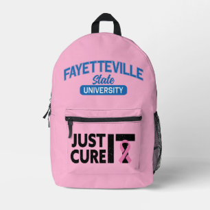 Fayetteville University Just Cure It Printed Backpack