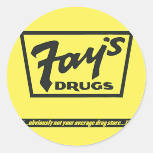 Fay's Drugs   the Immortal Yellow Bag Classic Round Sticker