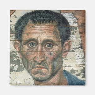 Fayum portrait of a man in a blue cloak, magnet