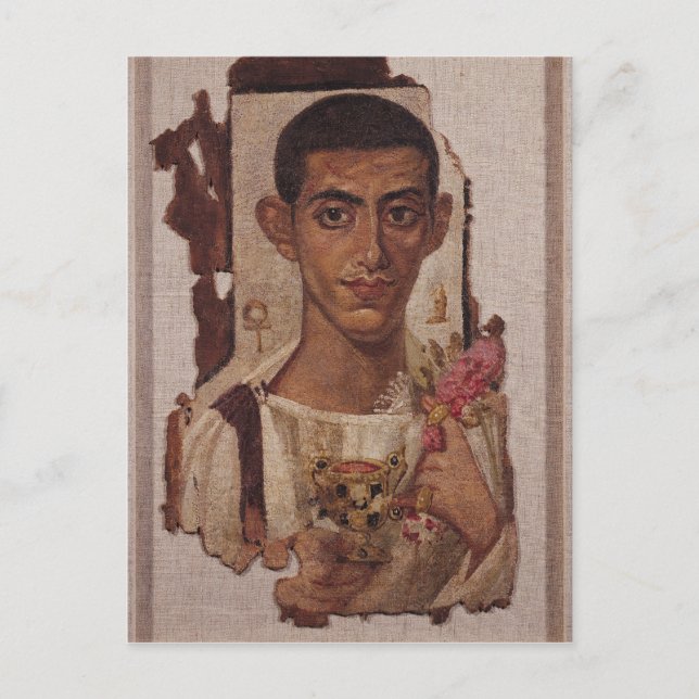 Fayum portrait of Ammonius, from Antinoe Postcard (Front)