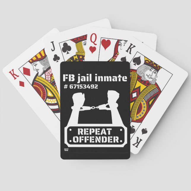 "FB JAIL INMATE" funny prison inmate  Playing Cards (Back)