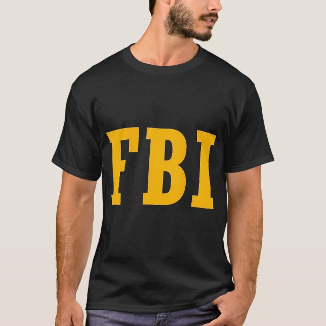 Fbi Costume Frontback Print T-Shirt (Front)