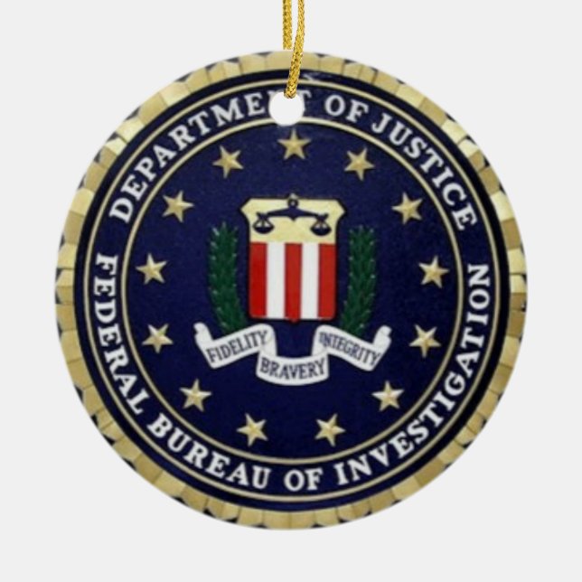 FBI Emblem Ceramic Tree Decoration (Front)