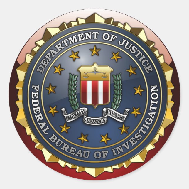 FBI Emblem Classic Round Sticker (Front)