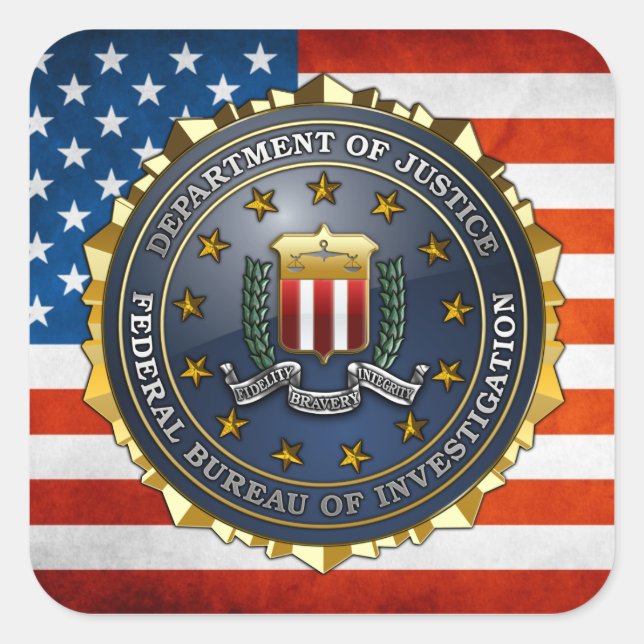 FBI Emblem Square Sticker (Front)