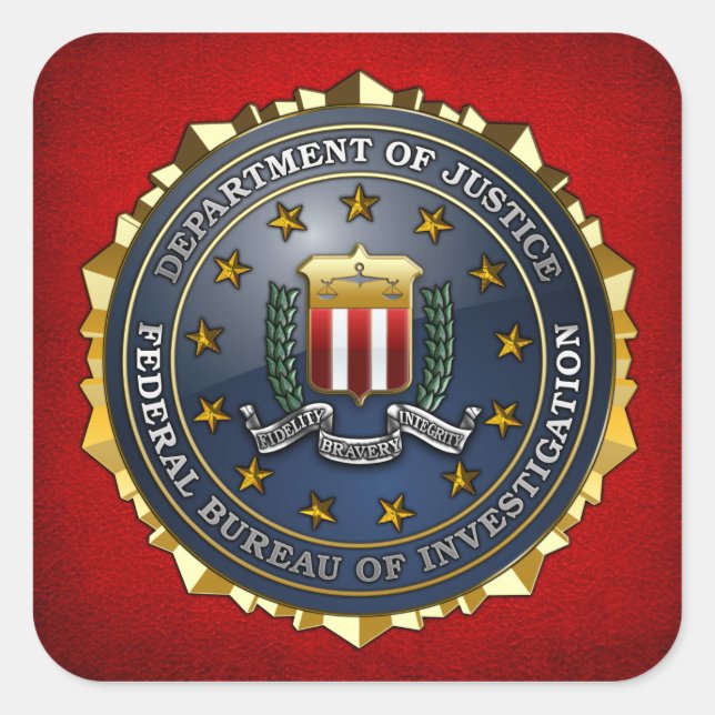 FBI Emblem Square Sticker (Front)
