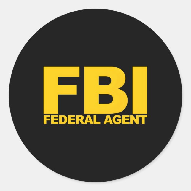 Fbi Federal Agent Classic Round Sticker (Front)