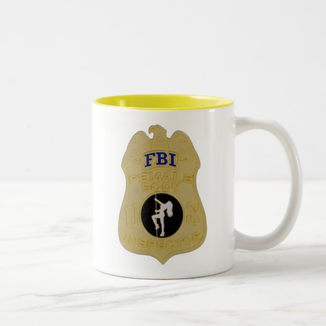 fbi female body inspector Two-Tone coffee mug (Right)
