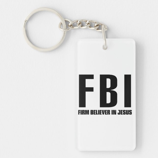 FBI Firm Believer in Jesus Key Ring (Front)
