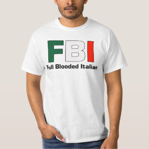 FBI Full Blooded Italian White Double Text T T-Shirt
