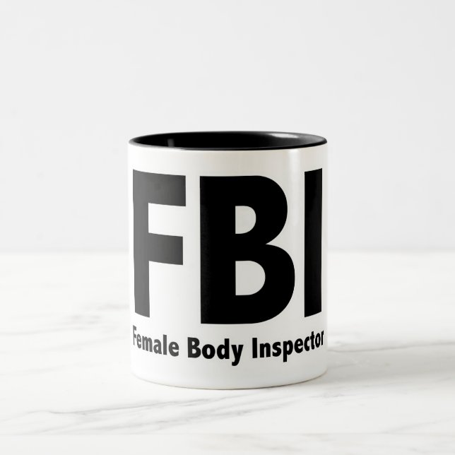 FBI Mr Funny Rude Humour Two-Tone Coffee Mug (Center)