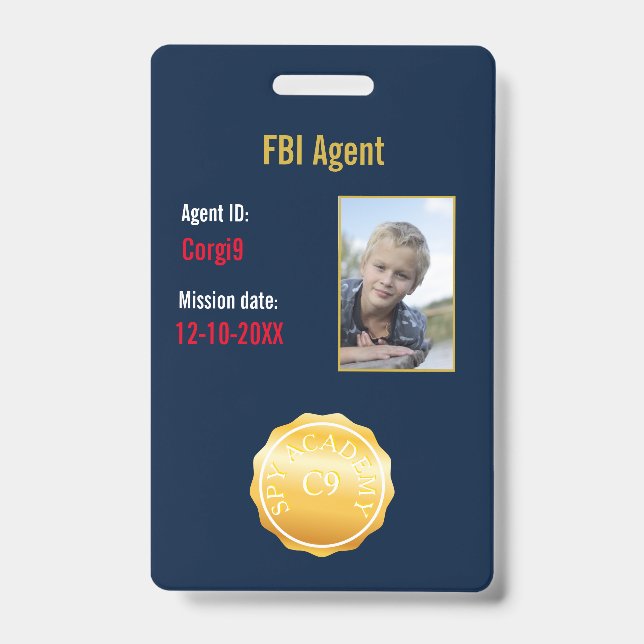 FBI Secret Agent Badge ID Badge (Front)