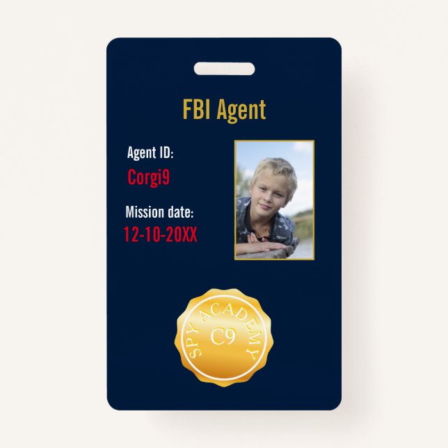 FBI Secret Agent Badge ID Badge (Front)