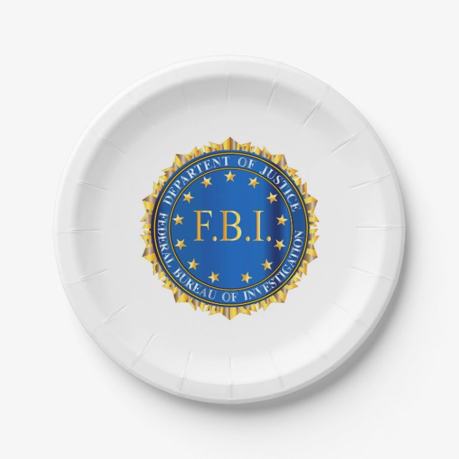FBI Spoof Seal Paper Plate (Front)