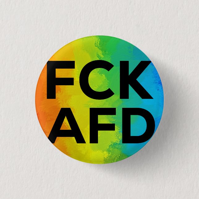 FCK AFD Cutout Regenbogen schwarz 3 Cm Round Badge (Front)