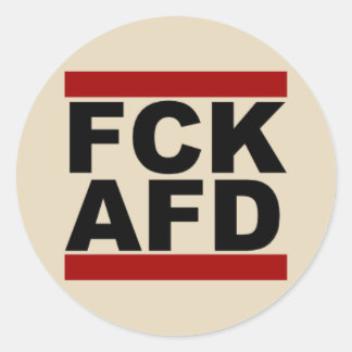 "Fck AfD" round sticker