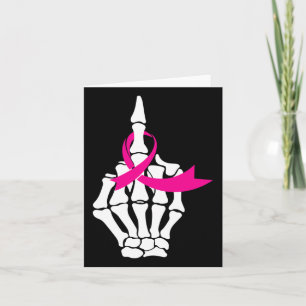 Fck Breast Cancer Middle Finger Pink Ribbon Awaren Card