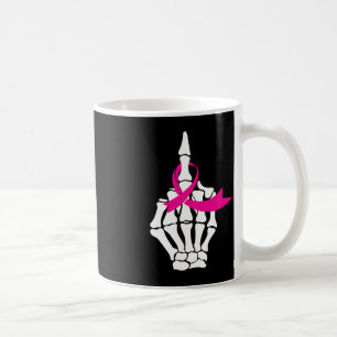 Fck Breast Cancer Middle Finger Pink Ribbon Awaren Coffee Mug