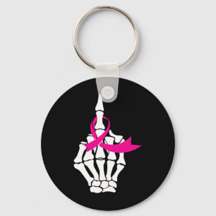 Fck Breast Cancer Middle Finger Pink Ribbon Awaren Key Ring
