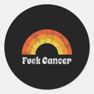 Fck Cancer Breast Cancer Awareness Gift Distressed Classic Round Sticker