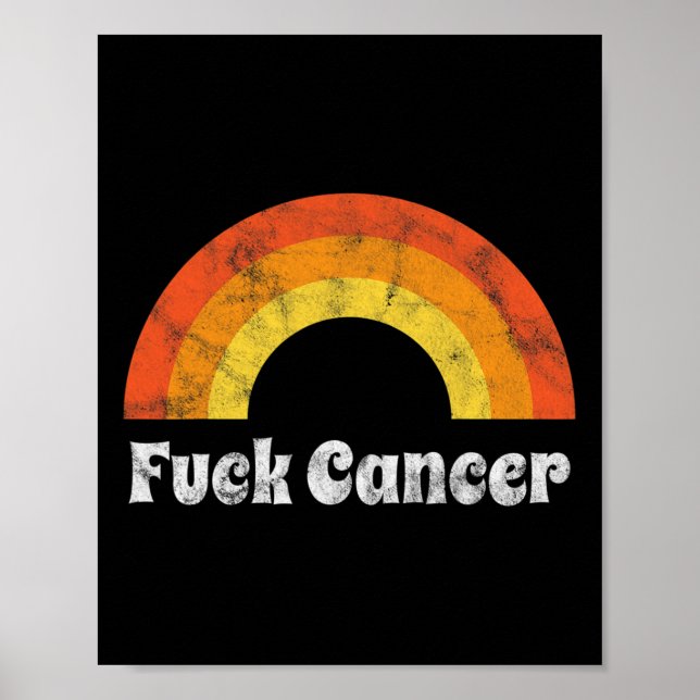 Fck Cancer Breast Cancer Awareness Gift Distressed Poster (Front)