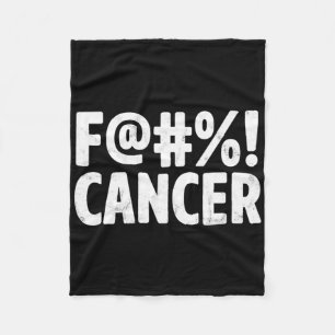 Fck Cancer Breast Cancer Awareness Gifts Distresse Fleece Blanket