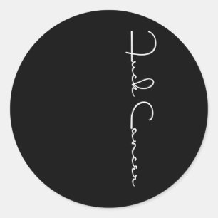 Fck Cancer Hate Cancer Breast Cancer Awareness Classic Round Sticker