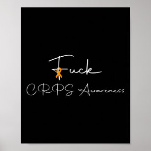Fck Cancer Orange Ribbon Fun Crps Awareness  Poster