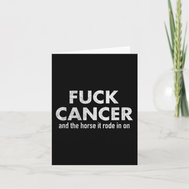 Fck Cancer  Pink Breast Cancer Awareness  Card (Front)