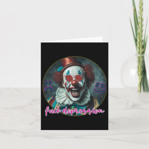 Fck Depression - Clown - Mental Health S Sticker Card