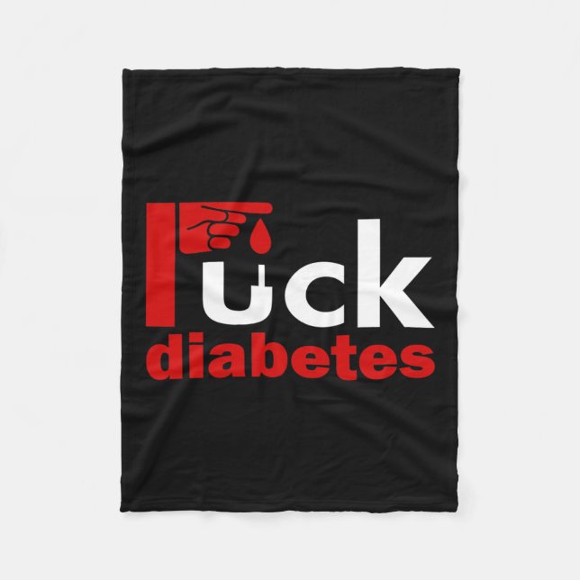 Fck Diabetes Awareness  Fleece Blanket (Front)