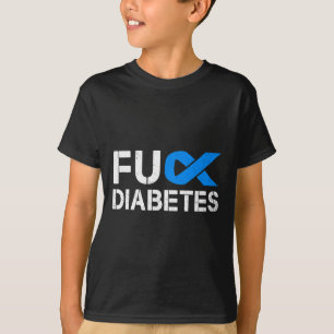Fck Diabetes Awareness Ribbon Type 1 One Two 2 T1D T-Shirt