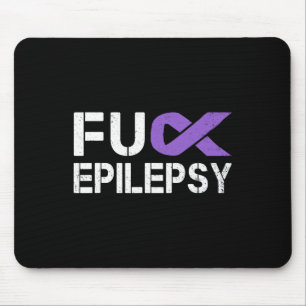 Fck Epilepsy Awareness Month Purple Ribbon Warrior Mouse Pad