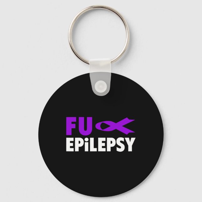 Fck Epilepsy  - Purple Day Epilepsy Awareness  Key Ring (Front)