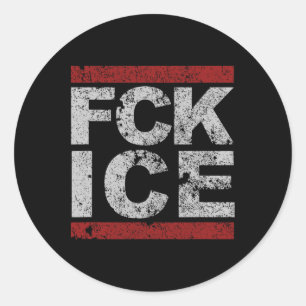 Fck Ice Distressed  Classic Round Sticker