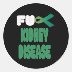 Fck Kidney Disease Ribbon Warrior Awareness  Classic Round Sticker