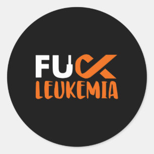 Fck Leukaemia Awareness Fight Cancer Ribbon Classic Round Sticker