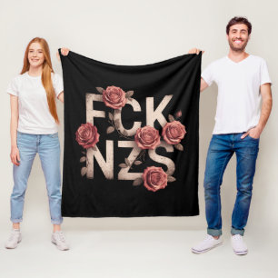 FCK NZS Flowery Against Right No Nazis Lgbtq+ Fleece Blanket