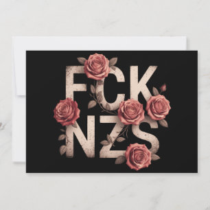 FCK NZS Flowery Against Right No Nazis Lgbtq+  Invitation