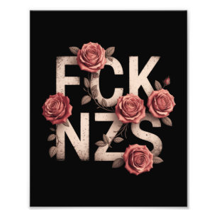 FCK NZS Flowery Against Right No Nazis Lgbtq+  Photo Print