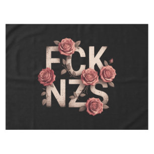FCK NZS Flowery Against Right No Nazis Lgbtq+ Tablecloth