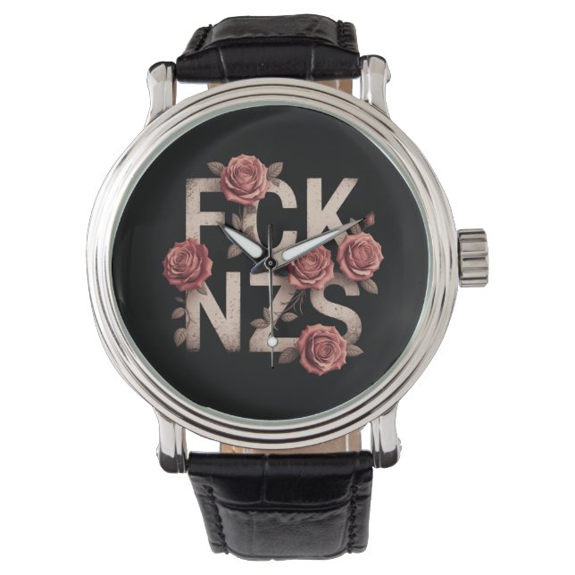 FCK NZS Flowery Against Right No Nazis Lgbtq+  Watch (Front)