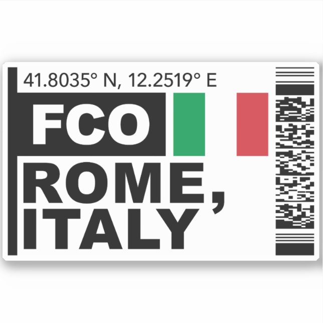 FCO Rome Boarding Pass - Italy Travel (Front)