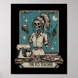 Fcs Teacher Skeleton Halloween Family And Consumer Poster