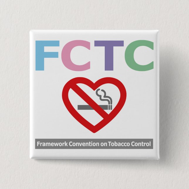 FCTC_badge no smoking 15 Cm Square Badge (Front)