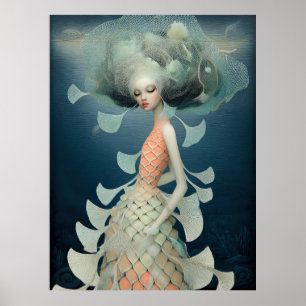*~* FD2 12  Water Goddess Fantasy Sea Mermaid  Poster