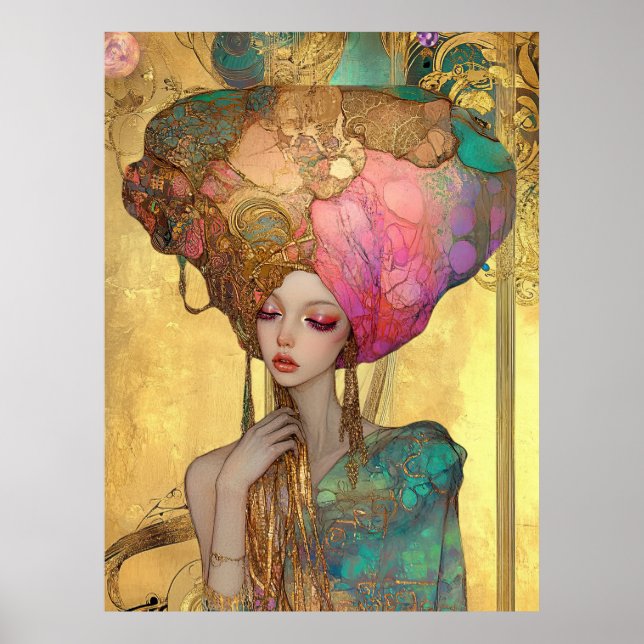 *~* FD2 28 Ornate Nouveau Fantasy Ethereal Woman  Poster (Front)